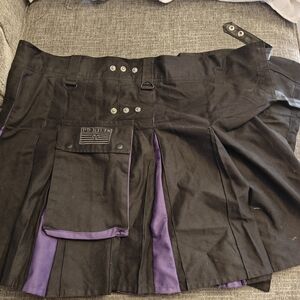 Men's black and purple kilt